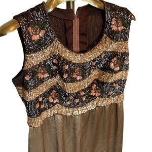 1960s vintage handmade heavily sequined dress and jacket